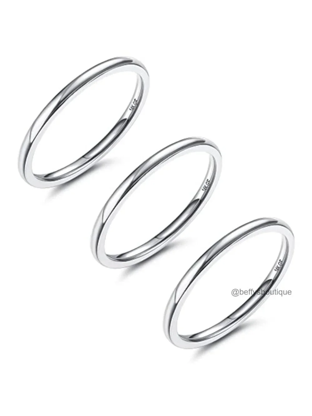 Stackable Band Rings Set Stainless Steel - Thin Knuckle Rings for Women